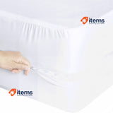 Utopia Bedding Waterproof Mattress Cover 140 x 200 x 30 cm with Zip White Double