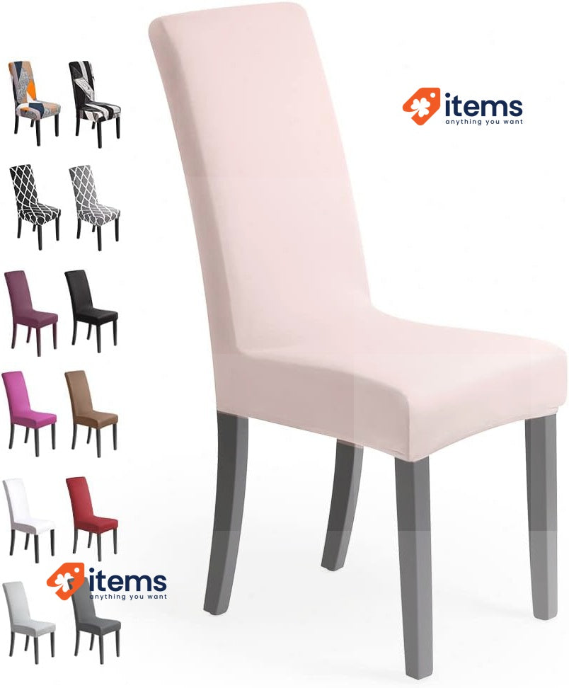 Chair Covers, Set Of 4 Pink Stretch Elastic Modern Cover Elastane Bi-Elastic