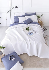 Todocama Fine Quilted Bedspread with Pique Design 200x260cm White