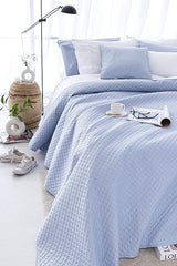 Todocama Fine Boutique Quilt with Pique Design Cama 80/90 180x260cm Light Blue