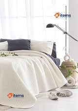 Todocama Fine Boutique Pique Bedspread 250x260cm Beige Microfibre