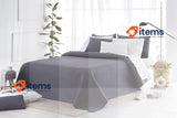 Todocama Fine Pique Quilt for all seasons, 140/150/160-250x260cm, Dark Grey