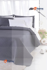 Todocama Fine Pique Quilt for all seasons, 140/150/160-250x260cm, Dark Grey