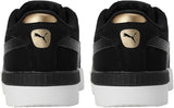 PUMA Women's Jada Renew Nubuck Fashion Sneaker Black/Gold/White 40