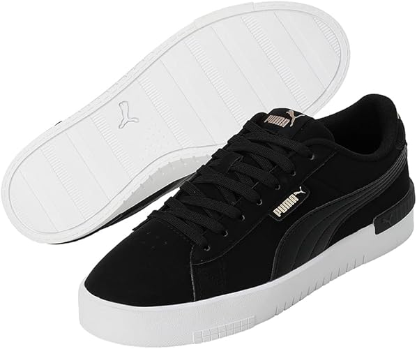 PUMA Women's Jada Renew Nubuck Fashion Sneaker Black/Gold/White 40