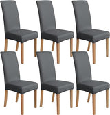 Amazon Basics Stretch Dining Chair Slipcover, Set of 6, Dark Grey