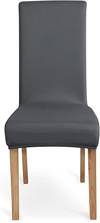 Amazon Basics Stretch Dining Chair Slipcover, Set of 6, Dark Grey