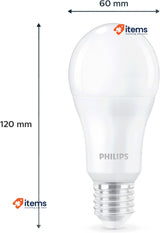 Philips LED Frosted A67 Light Bulb 3 Pack Warm White 2700K - E27 Edison Screw