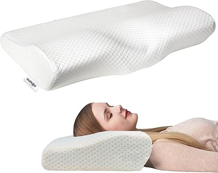 Edihome, Cervical Pillow, Viscoelastica, 50x30x10 White