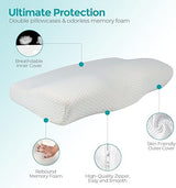 Edihome, Cervical Pillow, Viscoelastica, 50x30x10 White