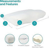 Edihome, Cervical Pillow, Viscoelastica, 50x30x10 White