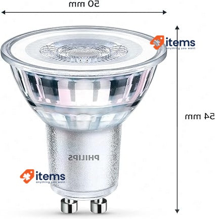 Philips Classic LED GU10 Bulb, 35 W, Clear, Warm White, Non-Dimmable, 3-Pack