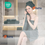 Komfortec Set of 4 Bath Towels & 4 Hand Towels, Anthracite Grey/Dark Green 8