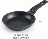 LACOR 25163 Mini Frying Pan Aluminum 100% Free PFOA Non-Stick Bilayer - Black