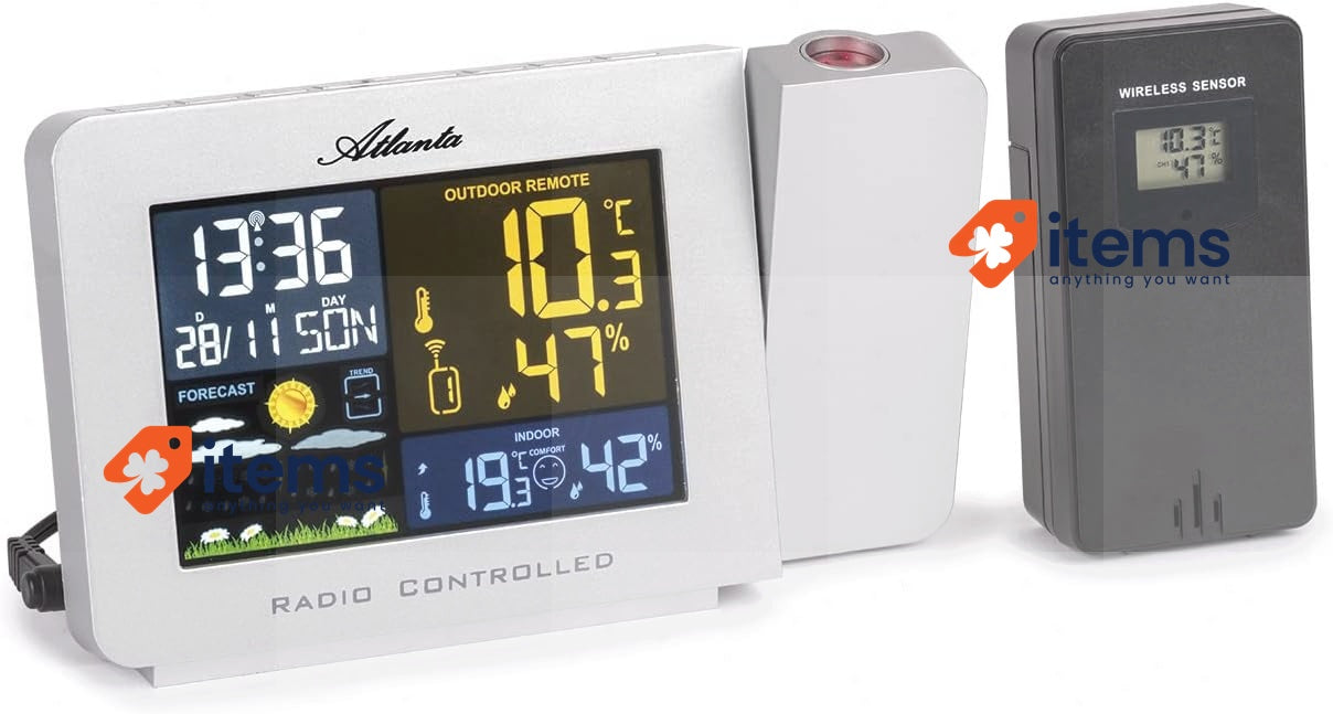 Atlanta Alarm Clock Silver <p>Digital radio alarm clock with projection of the