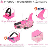 CITÉTOILE Dog Jackets Pink Camo Shark Life Jacket Buoyancy Aid Handle Reflective