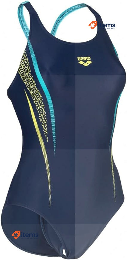 Arena Women's Swimsuit V-Back Graphic Swimwear for Pool or Sea Swimming - Togs