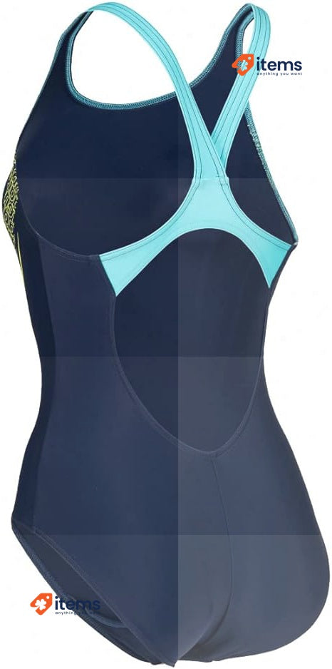 Arena Women's Swimsuit V-Back Graphic Swimwear for Pool or Sea Swimming - Togs