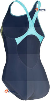 Arena Women's Swimsuit V-Back Graphic Swimwear for Pool or Sea Swimming - Togs