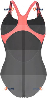 ARENA Women s Swim Pro Back Graphic Swimsuit, Black-Fluo Red, Size 36UK, 40EU