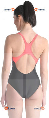 ARENA Women s Swim Pro Back Graphic Swimsuit, Black-Fluo Red, Size 36UK, 40EU