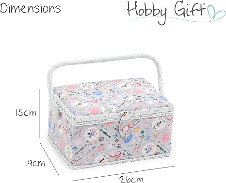 Hobby Gift Filled Sewing Box Homemade, 18.5 x 25.5 x 14.5cm