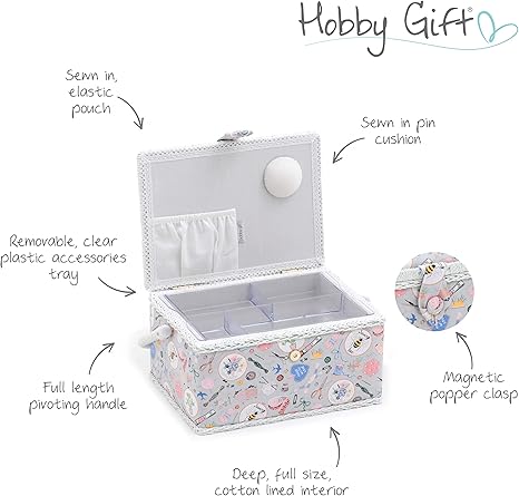 Hobby Gift Filled Sewing Box Homemade, 18.5 x 25.5 x 14.5cm