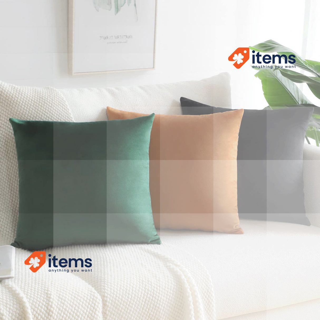 Sungeek Velvet Cushion Covers Sungeek Pack 60x60cm Orange 2 Soft Decorative Sofa