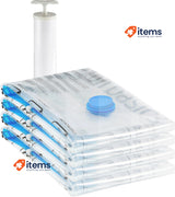 Amazon Basics Vacuum Compression Bags With Hand Pump, Zipper, Size X-Jumbo Clear