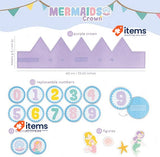 Birthday Crown Mermaid Themed / Tiara For Girls Mermaids Mythical BONNYCO 1st