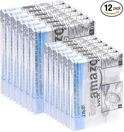 Amazon Basics Roll-Up Travel Storage Bags, Zipper, 12 Count Transparent