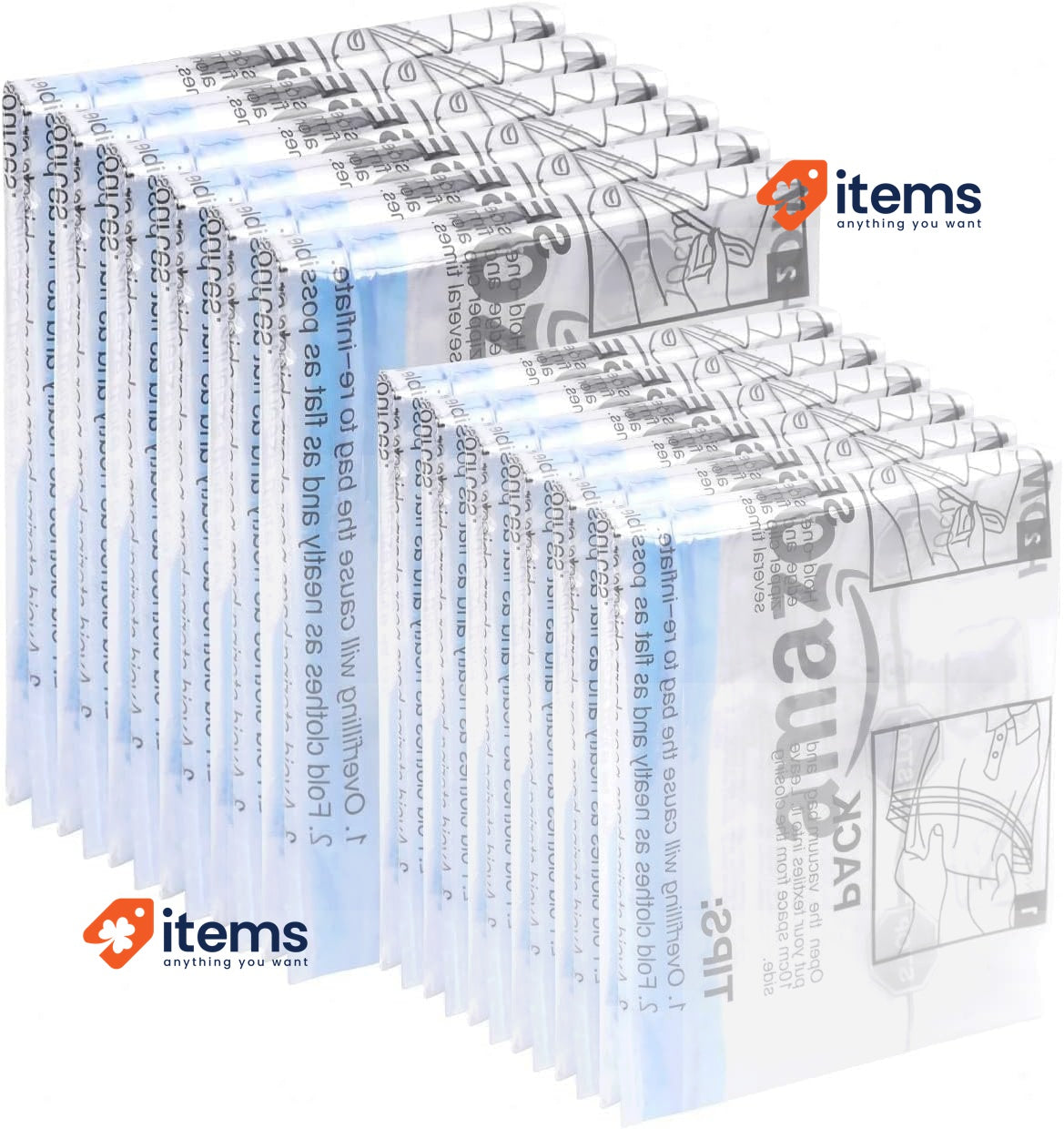 Amazon Basics Roll-Up Travel Storage Bags, 6 Small & 6 Medium, Transparent