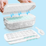 Ice Food Silicone Stamp, with Cover, Release All Cubetti in a Second White