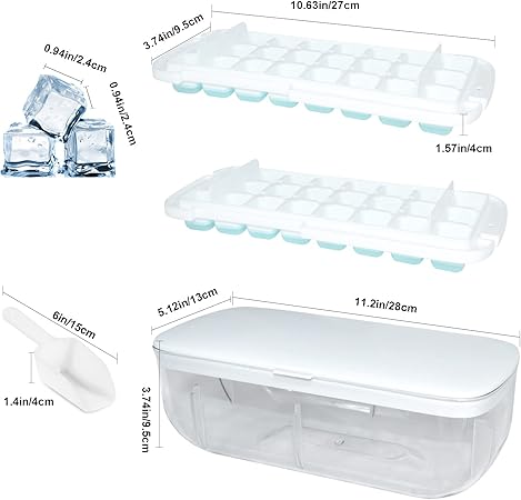 Ice Food Silicone Stamp, with Cover, Release All Cubetti in a Second White