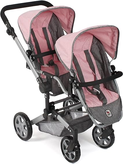 Bayer Chic 2000 - Linus Duo doll's pram, twin doll pram for children pink