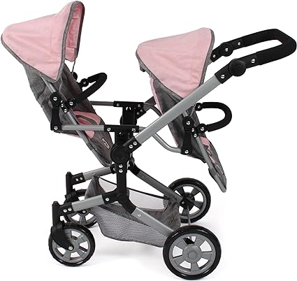 Bayer Chic 2000 - Linus Duo doll's pram, twin doll pram for children pink