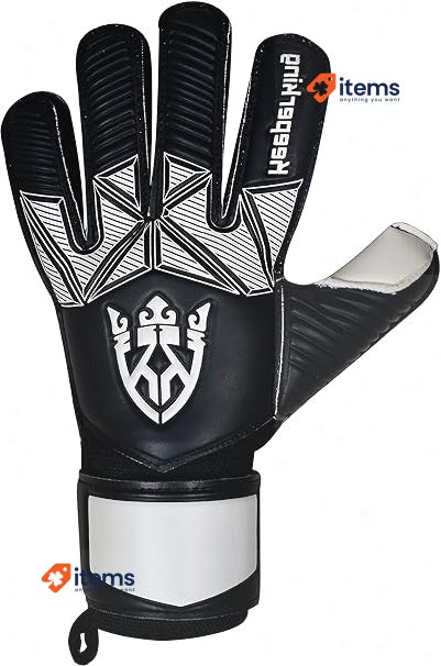 Keeperking Goalkeeper Gloves Children s Youth Adult Football Black-White 7 EU