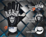 Keeperking Goalkeeper Gloves Children s Youth Adult Football Black-White 7 EU