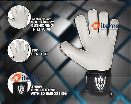 Keeperking Goalkeeper Gloves Children s Youth Adult Football Black-White 7 EU