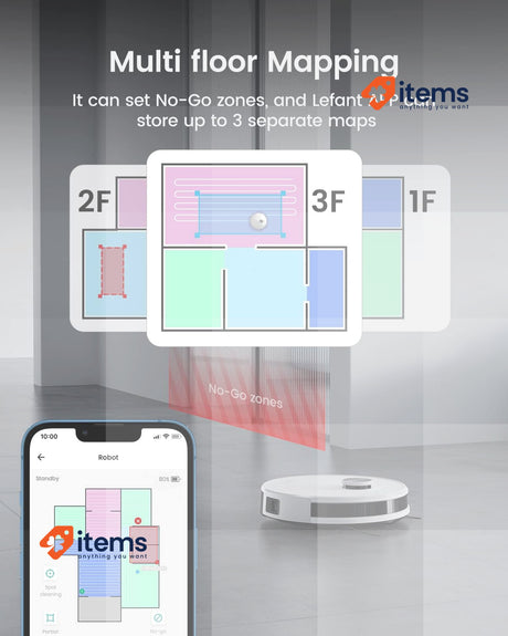 Lefant M1 Robot Vacuum Cleaner with Wiping Function Mop Robot White