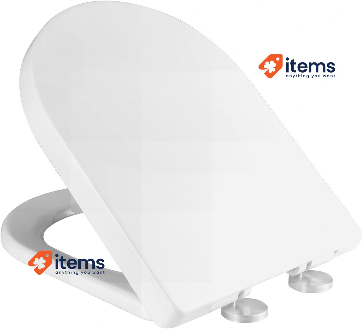 Ibergrif Toilet Seat Soft Close White, Square Quick Release Toilet Seat