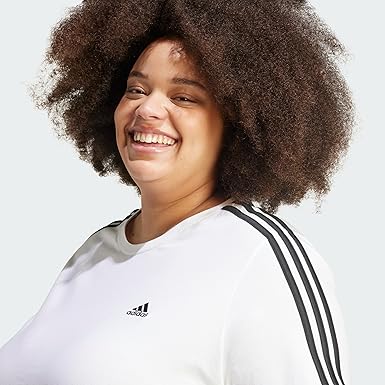 adidas Essentials Slim 3-Stripes Tee (Plus Size) T-shirt (Short Sleeve) Femme