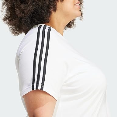 adidas Essentials Slim 3-Stripes Tee (Plus Size) T-shirt (Short Sleeve) Femme