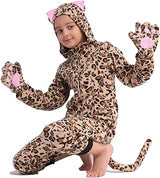 Sincere Party Fleece Cheetah Onesie Costume Halloween Leopard Costume for Kids