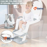MULEVIP Children's Toilet Seat White Stairs Height-Adjustable