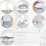 MULEVIP Children's Toilet Seat White Stairs Height-Adjustable