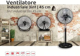 Melchioni Family MF1712TRIO 3 in 1 Industrial Fan Black/Steel