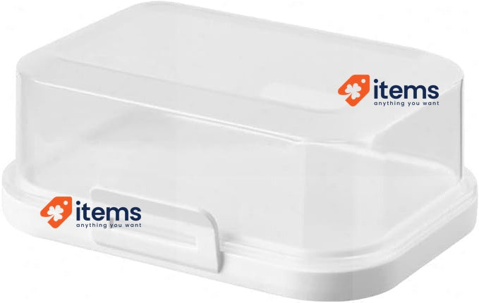 Gariella 1 x Stackable Butter Dish with Closure, BPA-Free, Cream-White