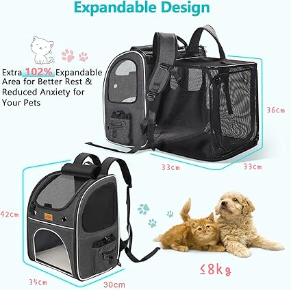 Morpilot® Expandable & Foldable Cat Backpack Inner Safety Leash