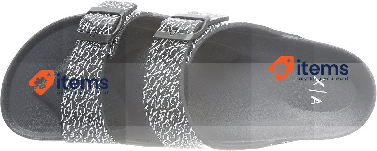 Armani Exchange Men's Allover Logo Pool Slide Sandal S526, Size 10.5 UK (44 EU)